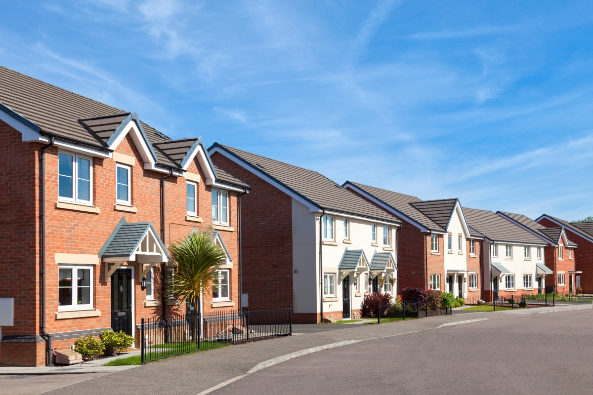 Street view of new built houses.